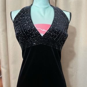 Elegant black velvet dress